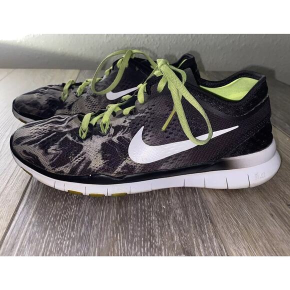Nike Free 5.0 TR Fit 5 Women’s US Size 6.5 Running Shoes Black Volt 704695-014 - Picture 7 of 12